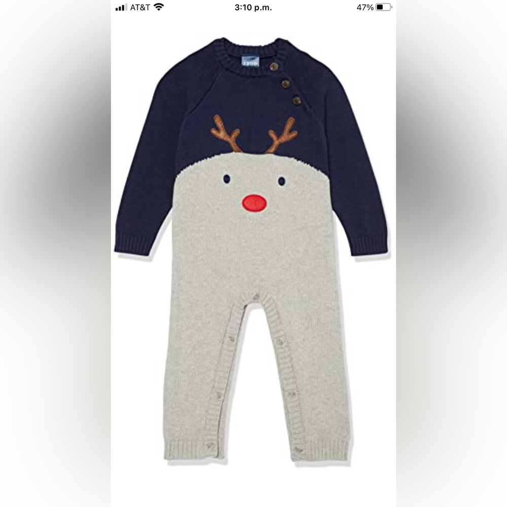 IZOD Baby Boys' Holiday Sweater Coverall - Choose SZ/color 18M